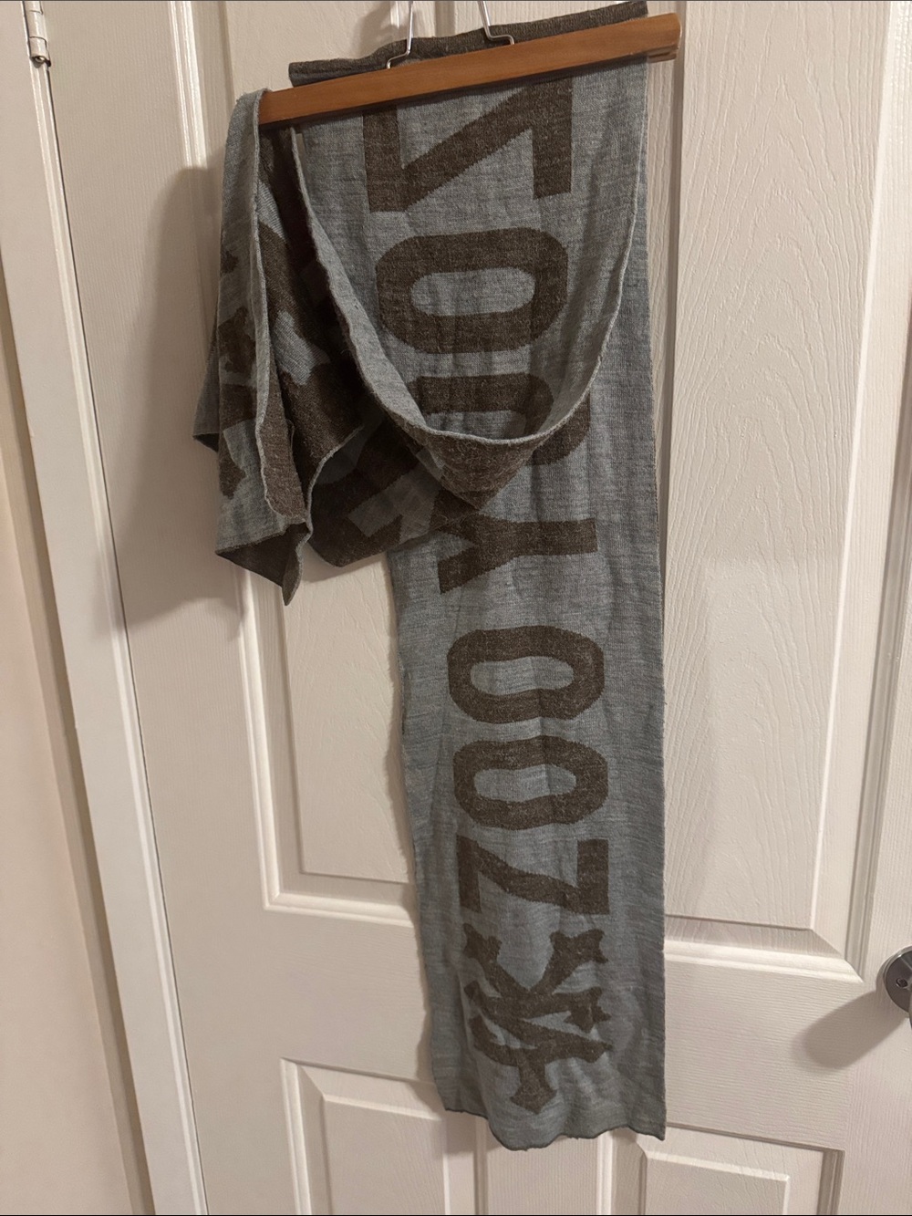Zoo York Gray and Dusty Blue Logo Knit Scarf